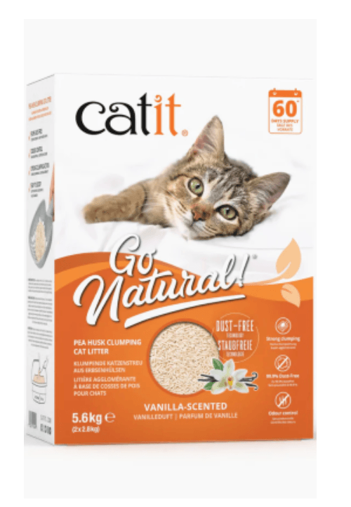 Areia para Gatos Auto Aglomerante Catit Go Natural Casca de Ervilha | Baunilha 5,6 kg