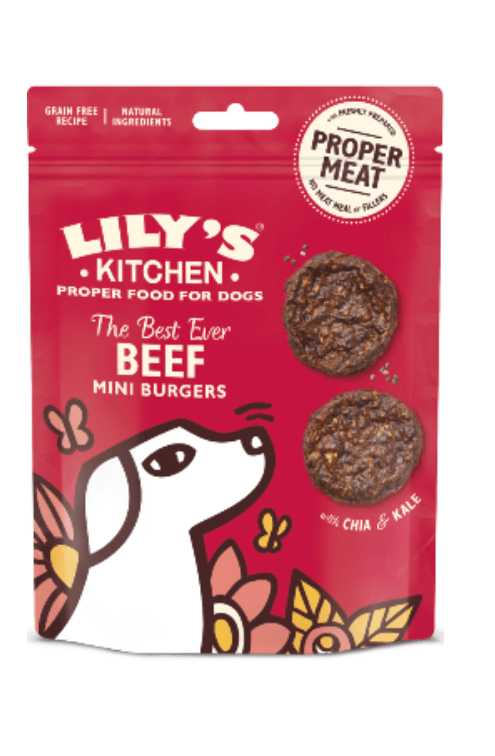 Biscoitos para cão Lilys Kitchen Dog Treats Beef Mini Burgers 70 g