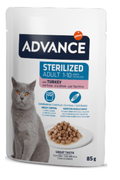 Comida húmida Advance Cat Sterilized Turkey Saquetas 12 x 85g