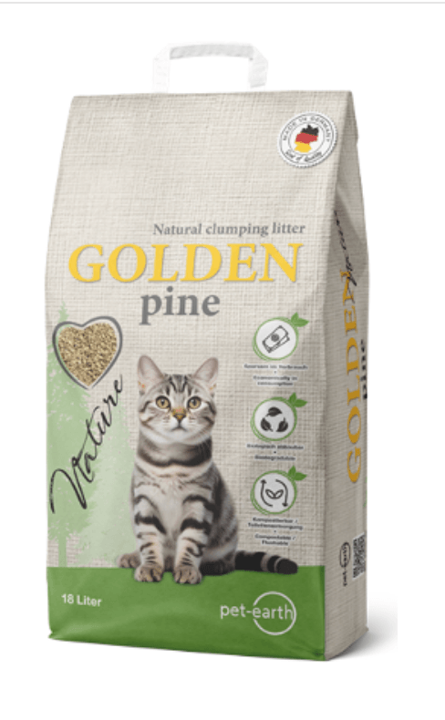 Golden Nature Pine Areia para Gatos Auto Aglomerante
