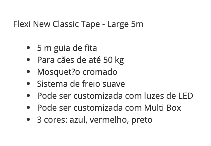 Trela para cão Flexi New Classic Tape