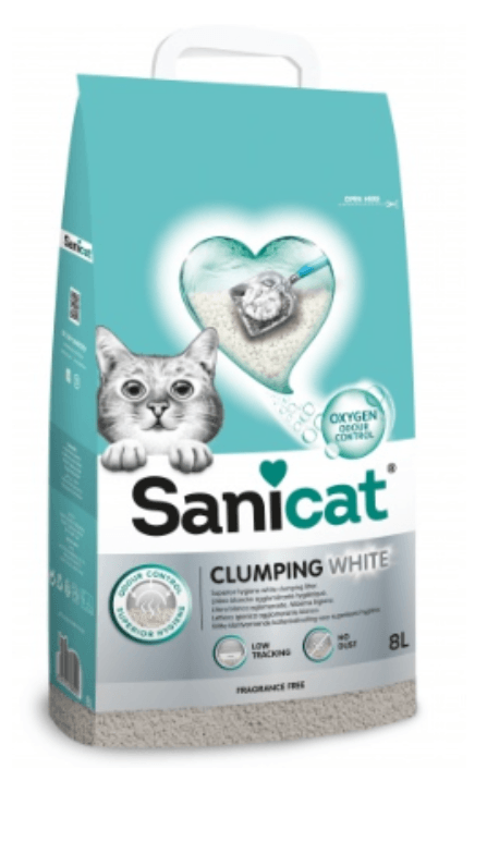 Areia para Gato Sanicat Clumping White