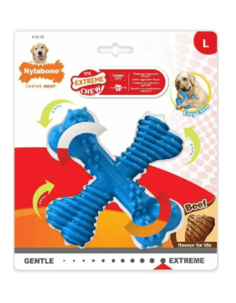 Brinquedo para cão Nylabone Dog Dura Chew X Bone Beef