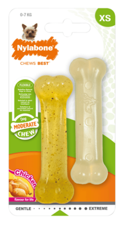 Brinquedo para cão Nylabone Dog Moderate Chew Chicken Twin Pack