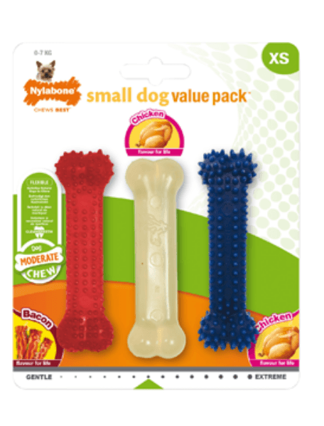 Brinquedo para cão Nylabone Small Dog Moderate Chew Value Pack X-Small