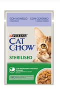Cat Chow Adult Sterilized Lamb & Green Beans Wet (Saqueta) 26 x 85 g