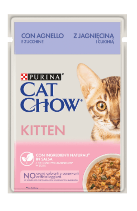 Cat Chow Kitten Lamb & Courgette Wet (Saqueta)26 x 85g