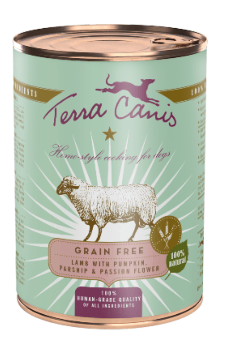 Terra Canis Grain Free Cordeiro com Abóbora, Pastinaga e Passiflora Wet (Lata) 400g