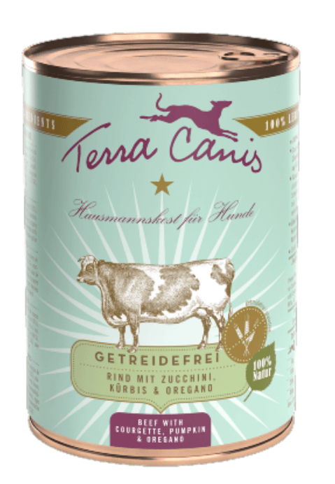 Terra Canis Grain Free Vaca com Courgette, Abóbora e Orégano Wet (Lata) 400 g