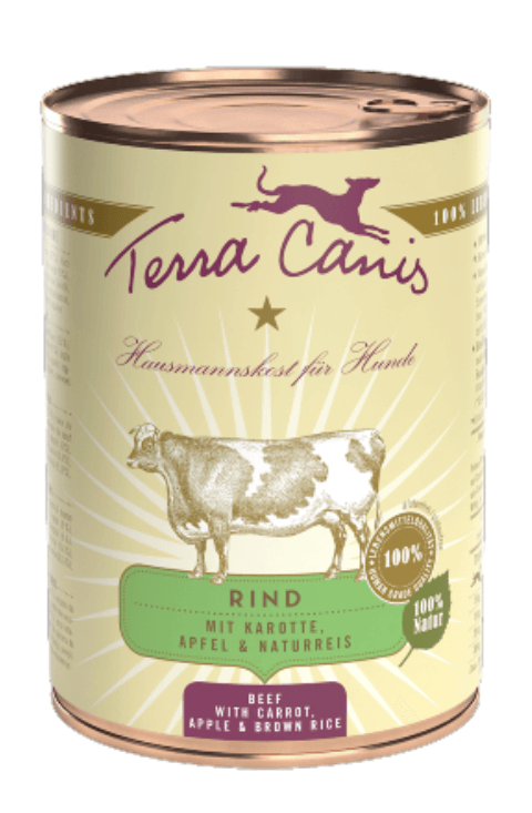 Terra Canis Vaca com Cenoura, Maçã e Arroz Integral Wet (Lata) 400 g