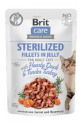 Brit Care Cat Sterilized Hearty Duck & Tender Turkey in Jelly Wet (Saqueta) | 12 x 85 g