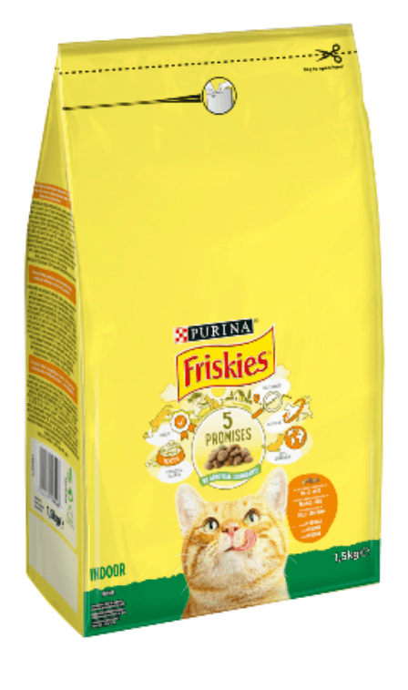 Ração Gatos Friskies Gato Interior | Frango, Ervilhas e Salsa 1,5 kg