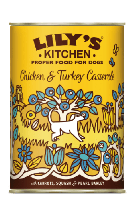 Ração húmida para Cão Lilys Kitchen Dog Chicken and Turkey Casserole Lata 6 x 400 g