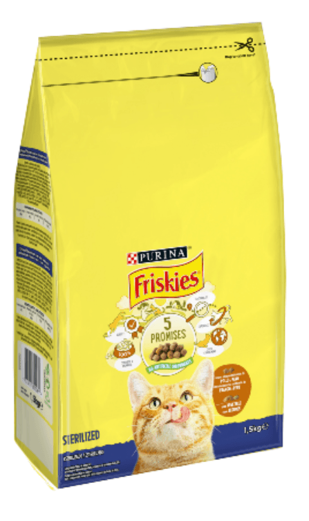 Ração para Gatos Friskies Gato Esterilizados | Peru & Vegetais 3 kg
